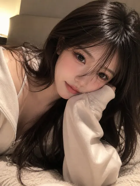 连帽衫对镜自拍