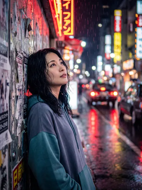 赛博朋克夜景人像