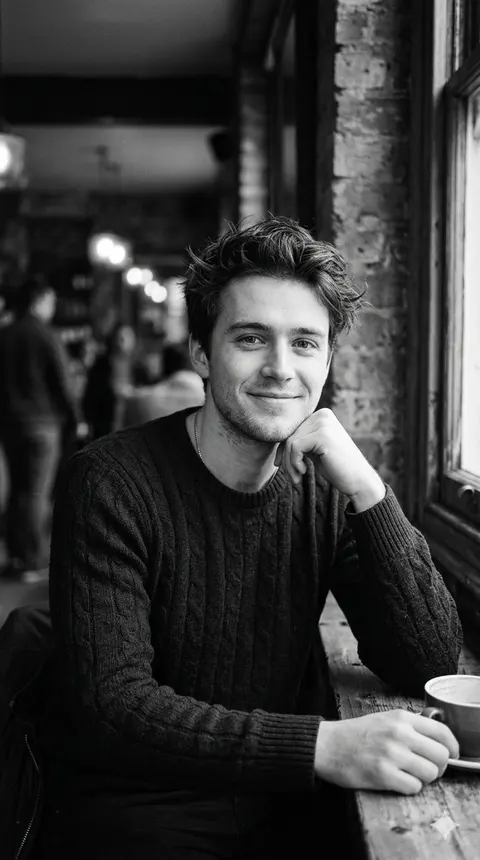 Black and White Cafe Portrait