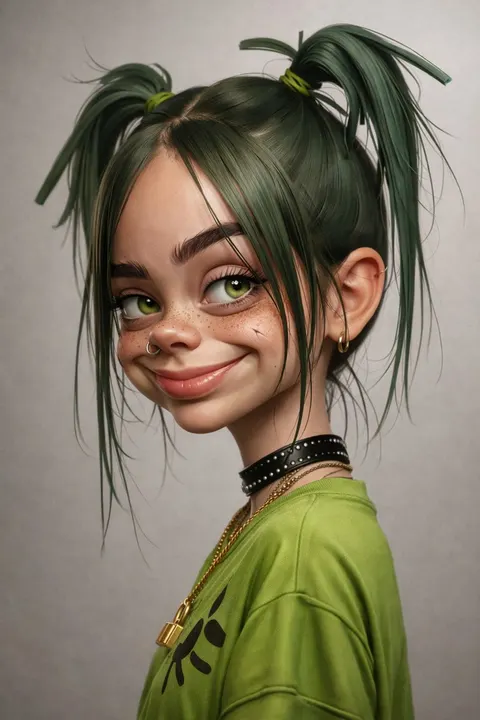 3D 渲染碧梨风卡通人像