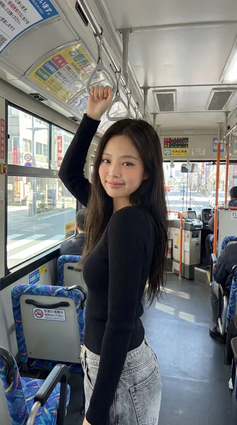 Korean Girl Japanese Bus Travel