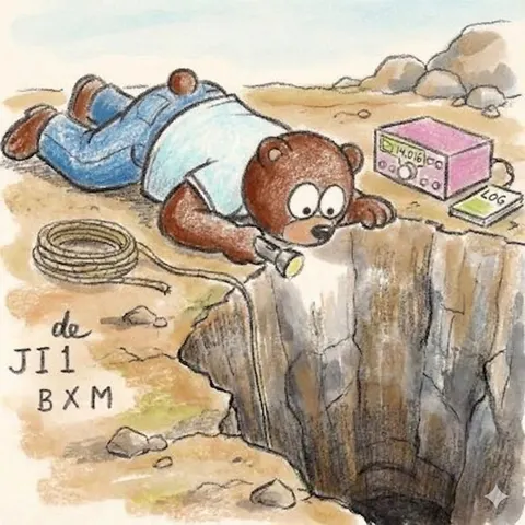 熊探头插画提示词