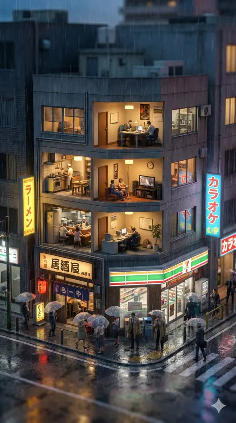 城市建筑等距剖面微距摄影