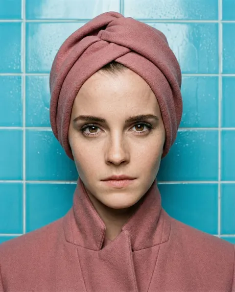 High-Concept Editorial Portrait in Dusty Rose