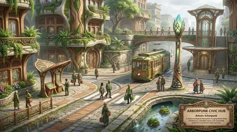 艺术树朋克城市路口