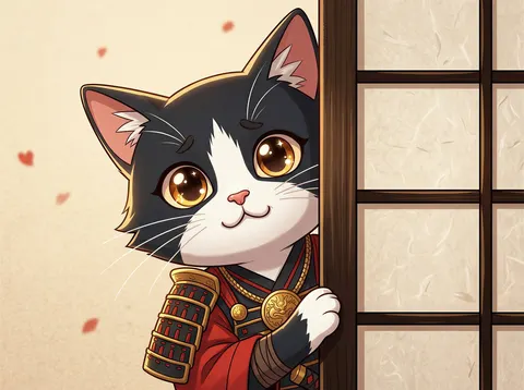 猫咪探头可爱表情图