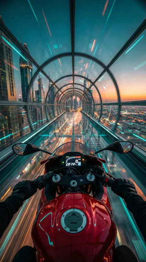 赛博朋克极速摩托 POV 第一人称视角