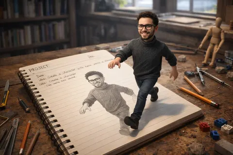 手绘角色跃出素描本