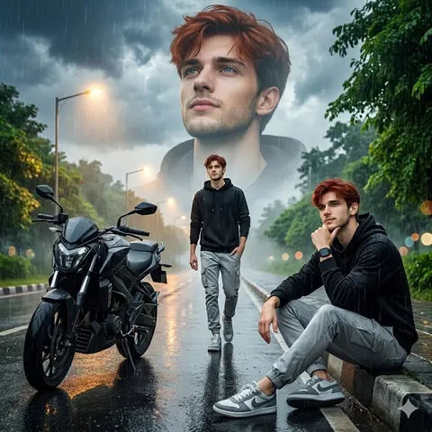Cinematic Rainy Day Portrait Collage