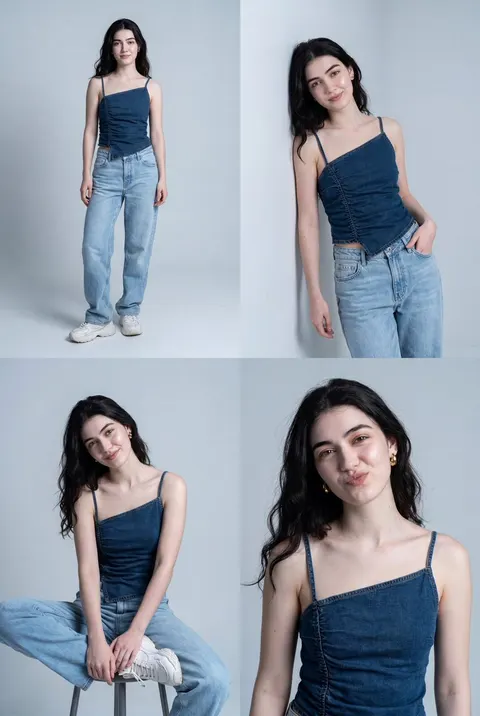 Smartphone Denim Fashion Collage
