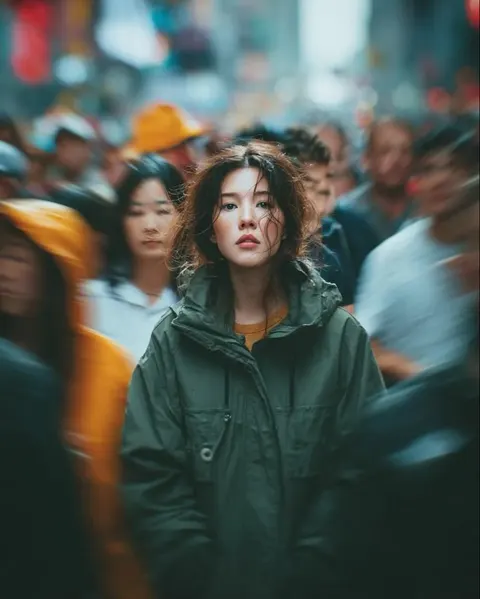 动态模糊街头抓拍人像