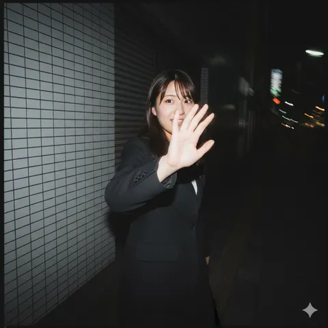 夜景手机闪光灯动态模糊人像