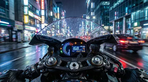 摩托车驾驶舱第一人称视角图