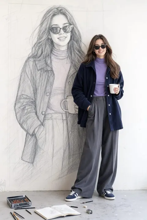 艺术室素描创作女性