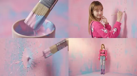 女人作画四镜头电影视频