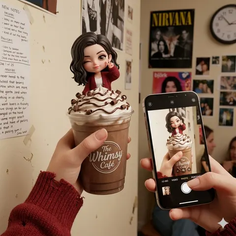 Whimsical Chibi Mocha Frappe Cup