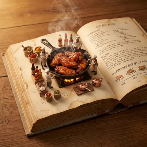 复古食谱美食场景图