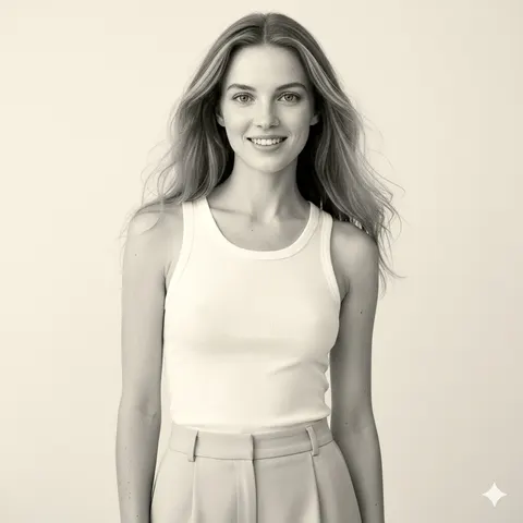 黑白影棚人像：年轻女性肖像