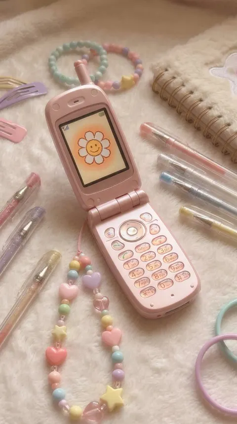 复古翻盖手机屏幕贴图