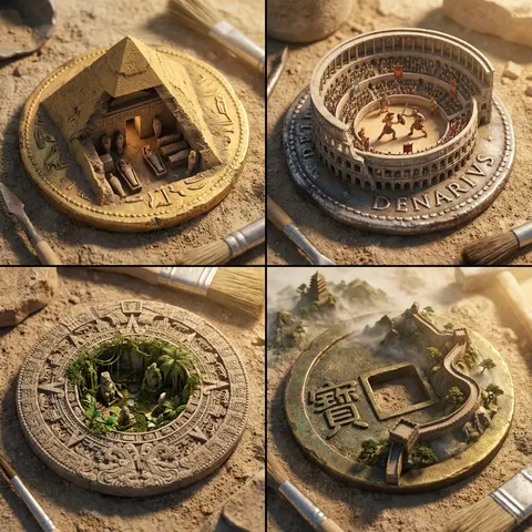 Architectural Diorama Coin Art Grid Prompt