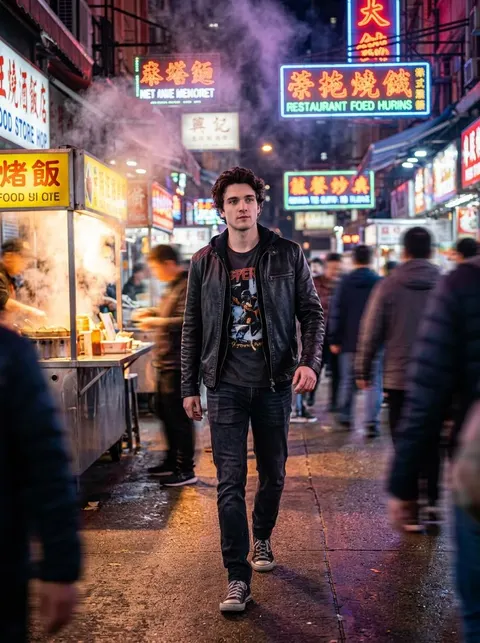 Cinematic Hollywood-Style Street Market Walk